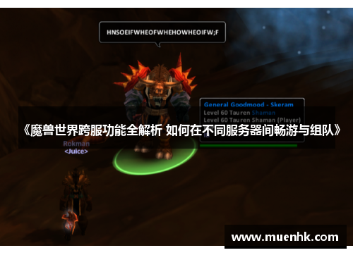 《魔兽世界跨服功能全解析 如何在不同服务器间畅游与组队》